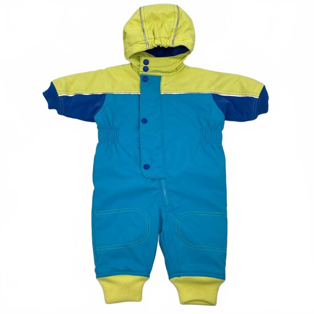 Hanna Andersson Baby Blue-Green Snow Suit Puffer Snowsuit | 3-6 Months